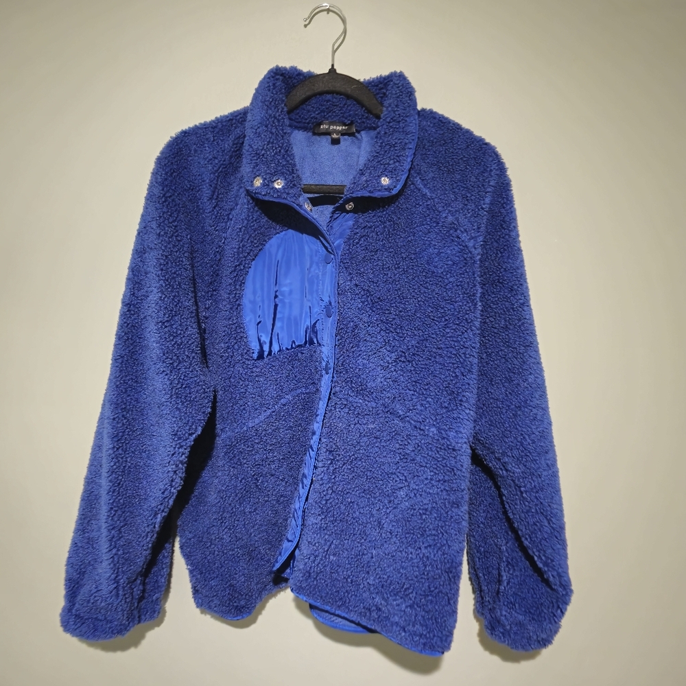 Blu Pepper Snap Button Fleece Jacket Size Large